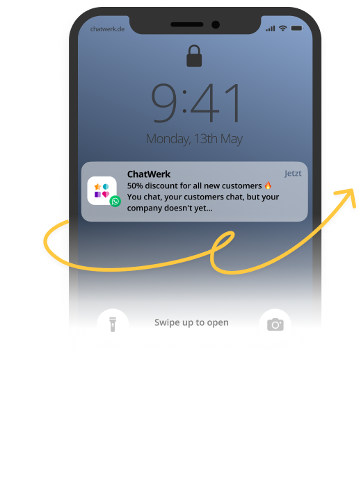 Directly on the lock screen: newsletter push notification