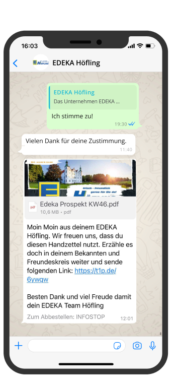 Edeka WhatsApp newsletter
