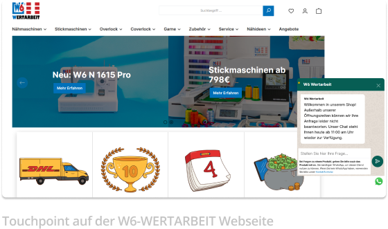 Touchpoint auf der W6-WERTARBEIT Webseite